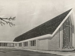 800-architect drawing of the current building 1956